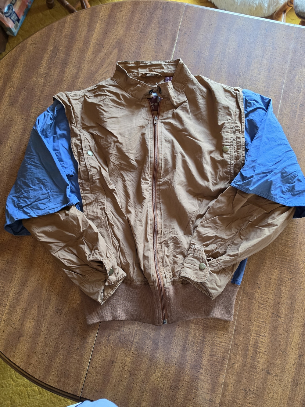 Christopher Hayes Men's Two-Tone Brown and Blue Lightweight Jacket